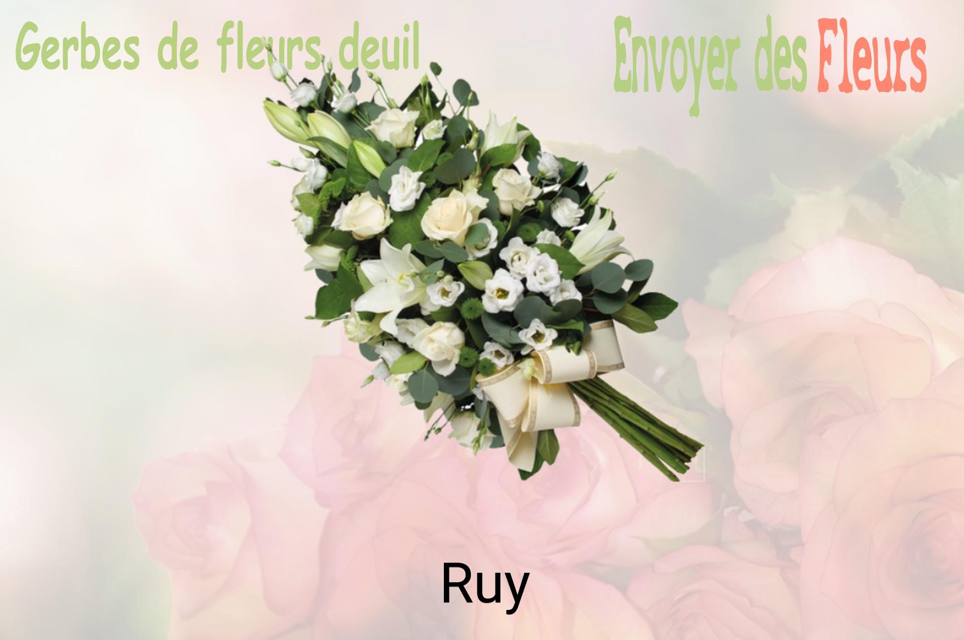 Gerbe de fleurs de deuil livrée à Ruy